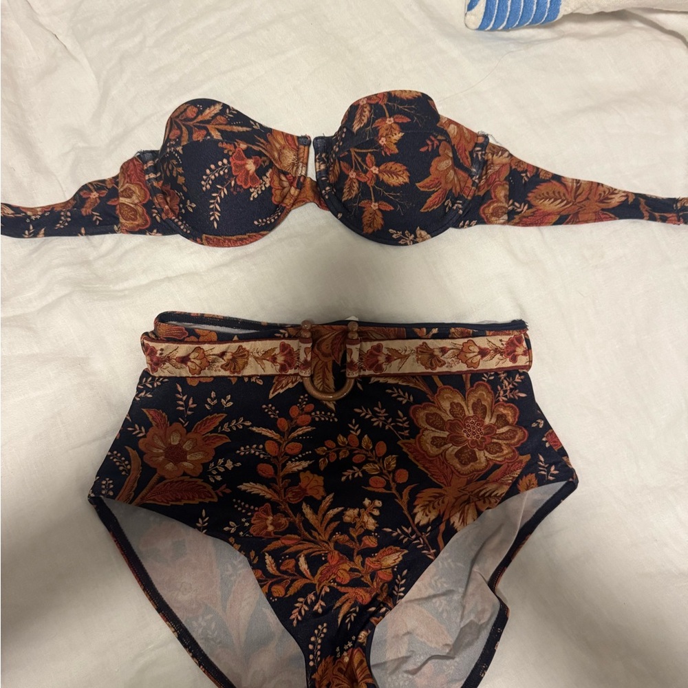 Zimmerman Floral High-Waisted Bikini Set